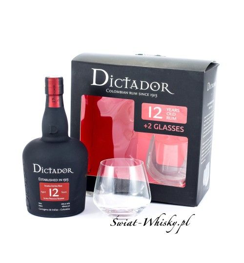 Dictador 12 Years Ultra Premium Reserve +2 kieliszki 40% 0,7 l