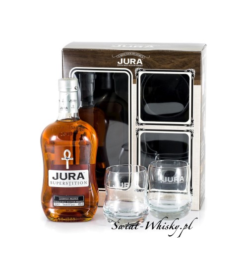Isle of Jura Superstition + szklanki 43% 0,7 l