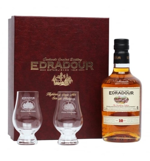 Edradour 10YO 40% 0,7 l + szklanki