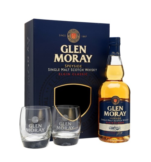 Glen Moray Elgin Classic 40%  0,7 l zestaw ze szklankami