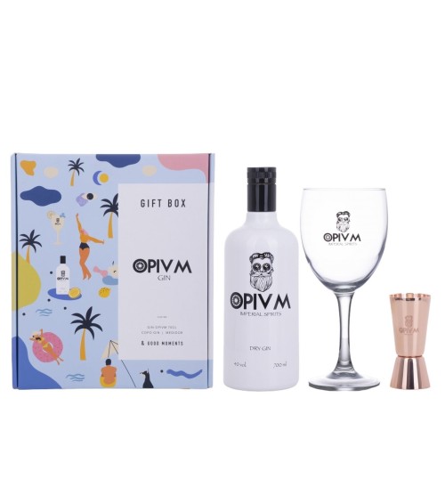 OPIVM Imperial Spirits Dry Gin 40% 0,7l - zestaw z kielichem i miarką