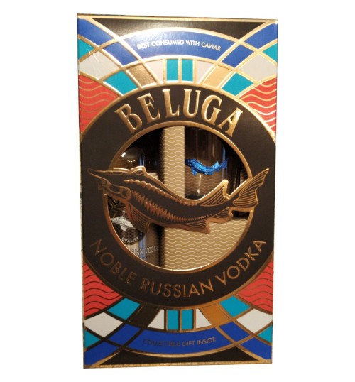 Beluga Export Noble Russian Vodka 40% 0,7 l + szklanka