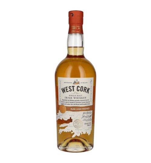 West Cork Single Malt Irish Whiskey RUM CASK FINISHED 43% 0,7l