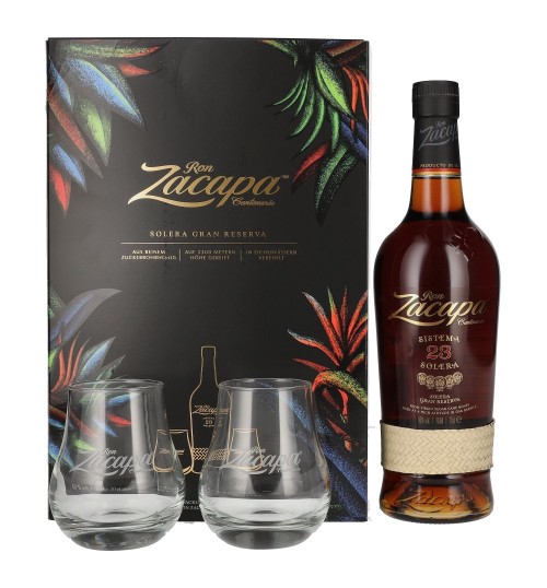 Ron Zacapa Centenario 23 Solera Gran Reserva Limitowana Edycja 40% 0,7 l  + 2 szklanki