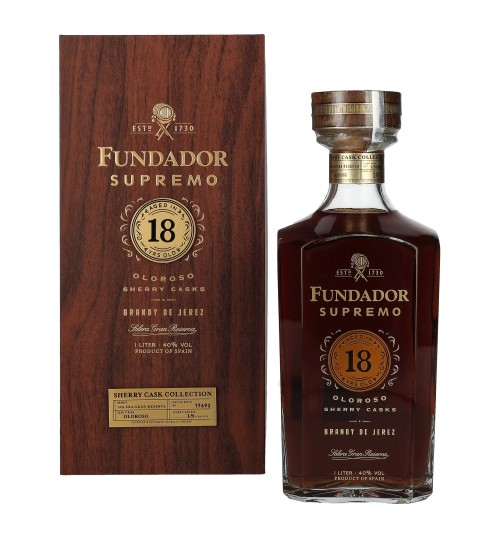 Fundador Supremo 18YO Oloroso Sherry Casks Brandy de Jerez 40% 1l